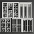 New Chinese-style sliding door 3d model