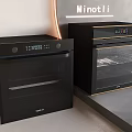 Modern Black Minotli Kitchen Appliances With Gold Accent And Digital
