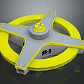 Cosmic Aerospace MS-3 Mechanical Component With Yellow And Gray Circular Structure For Spacecraft