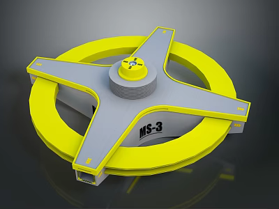 Cosmic Aerospace MS-3 Mechanical Component With Yellow And Gray Circular Structure For Spacecraft 3d model
