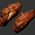 Golden Crispy Fried Chicken Wings With Seasoning Granules And Juicy Meat