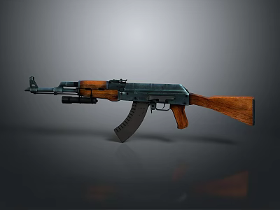 Classic Military Rifle Featuring Wooden Stock And Blue Metal Finish Design 3d model