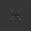 Mechanical Weapon Structure Featuring Spring Components Blue Red Parts And Metal Base