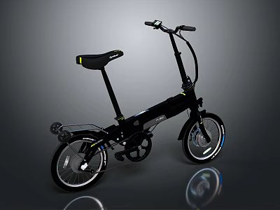 Black Foldable Bicycle With Modern Design Lightweight Frame And Compact Wheels 3d model