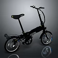 Black Foldable Bicycle With Modern Design Lightweight Frame And Compact Wheels 3d model