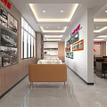 Bright Spacious Party Building Meeting Room With Neat Wooden Chairs And Cultural Display Walls