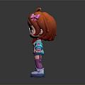 Cute Game And Movie Character Featuring Red Orange Hair Pink Bow Big Round Glasses