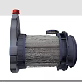 High Quality Automotive Filter With Red Cap Blue Housing And White Filter Element Cylindrical Structure