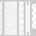 Modern wall panel background wall shape texture 3d model