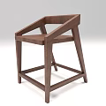 Minimalist Wooden Leisure Chairs With Frame Structure And Different Wood Tones