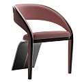 Elegant Modern Single Chair With Pink Upholstered Seat And Black Curved Frame
