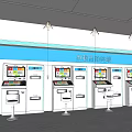 Modern Digital Store With Multiple Self Service Terminals And Interactive Screens 3d model