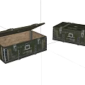 Vintage Military Style Wooden Storage Crates Open And Closed With Metal Latches