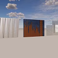 Modern Feature Walls With Striped White Dark Orange Vertical And Gray Graphic Designs