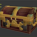 Ornate Red And Gold Treasure Chest With Shiny Metallic Accents And Glossy Finish
