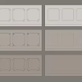 White Wall Panels Featuring Various Decorative Lines And Detailed Panel Designs 3d model