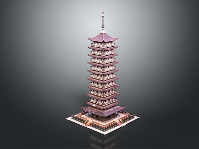 Chinese-style tower, pavilion, pavilion, high tower, ancient building 3d model