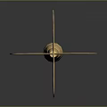 Golden Dart with Metallic Finish and Shiny Surface on Dark Background Reflection