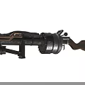 Vintage Industrial Weapon With Metal Body Wooden Grip And Intricate Mechanical Structure