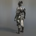 Smart Machine Featuring Silver Humanoid Form Intricate Patterned Armor Futuristic Tech Design 3d model