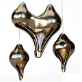 Modern Organic Shaped Chandeliers With Matte Beige Gray Finish And Metallic Accents For Interior Decor