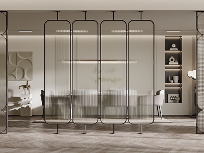 Modern partition glass partition 3d model