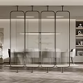 Modern screen partition glass partition 3d model