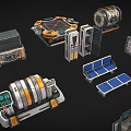 sci-fi computer cyberpunk computer sci-fi weapon control center sci-fi battery 3d model