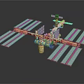 International Space Station Structure With Solar Panels And Orbital Modules In Space 3d model