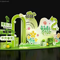 Spring Themed Art Installation With New Collection Flower Decorations And Green Elements 3d model