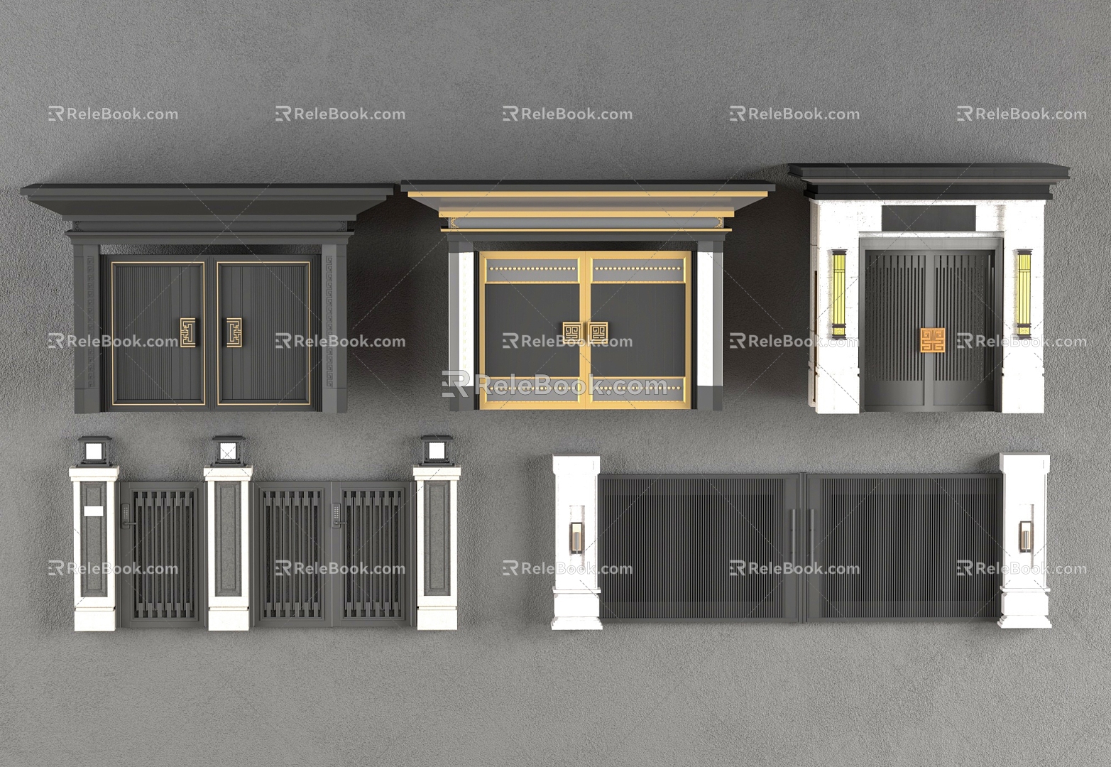 patio door villa patio door entrance gate garden door 3d model