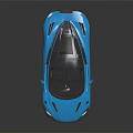 Blue Aerodynamic Sports Car With Sleek Design Black Roof Stylish Headlights And Alloy Wheels