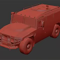 Military Armored Vehicle With Camouflage Paint Off Road Tires And Military Insignia