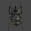 Detailed Bronze Beetle Sculpture With Realistic Horns And Legs Design