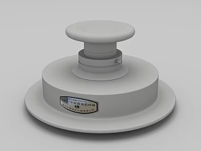 Durable White Double Circular Industrial Base With Upper Disc And Label For Factory Machinery 3d model
