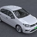 White Volkswagen Compact 5 Door Car With Stylish Front Grille And Headlights