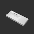 Modern White Rectangular Ceramic Bathroom Washbasin With Chrome Faucet Design