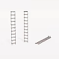 Hardware Tools With Two Standing Ladders And One Lying Ladder 3d model