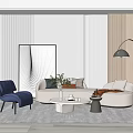 Modern sofa coffee table combination 3d model