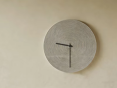 Minimalist Modern Circular Wall Clock With Concentric Striped Design For Home Decor 3d model