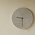 Minimalist Modern Circular Wall Clock With Concentric Striped Design For Home Decor
