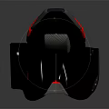 Modern Ergonomic Furniture Chair With Carbon Fiber Structure And Red Accents