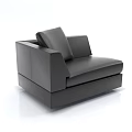 Modern Black Leather Irregular Shape Sofa With Comfortable Cushion And Minimalist Design 3d model