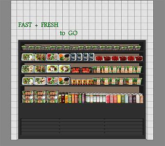 Modern Shelf Supermarket Fresh Vegetables Fresh Juice Shelf 3d model