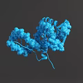 Organizational System Featuring Blue Helical And Globular Molecular Structure Model