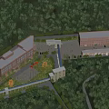 Modern Industrial Factory Complex With Multiple Buildings In Lush Green Forest Environment