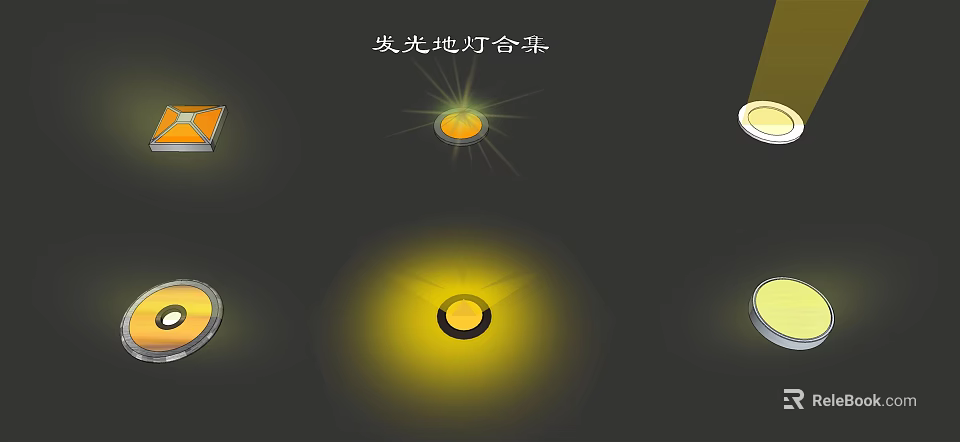 Glowing Floor Lights Collection Featuring Various Styles For Home Decoration 3d model