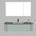 Light Green Modern Bathroom Vanity With Mirror Cabinet Countertop And Faucet