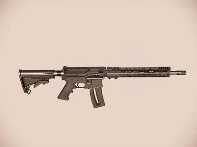 High Quality Modern Tactical Rifle Featuring Standard Barrel Magazine And Stock 3d model