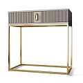 Modern Multi Color Cabinet Design With Gold Frame And Vertical Striped Details